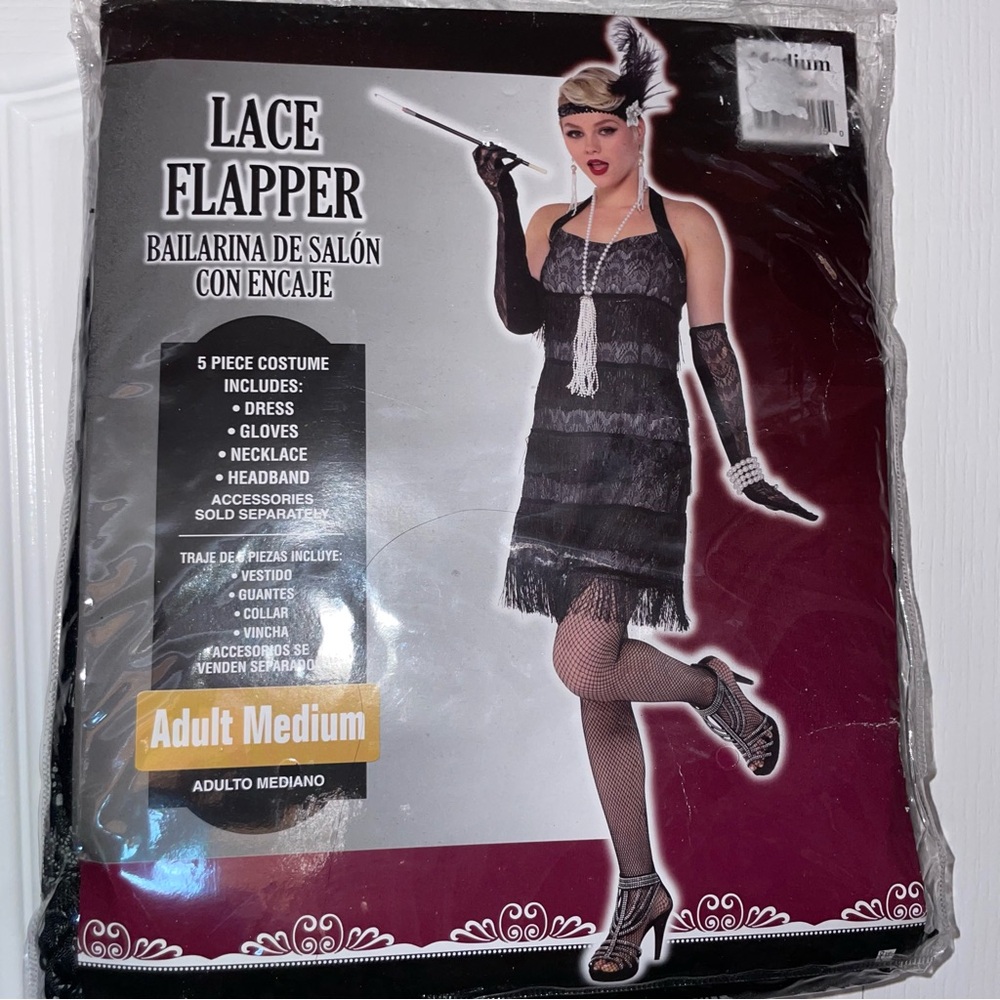Halloween Women Lace Flapper Costume Size Medium